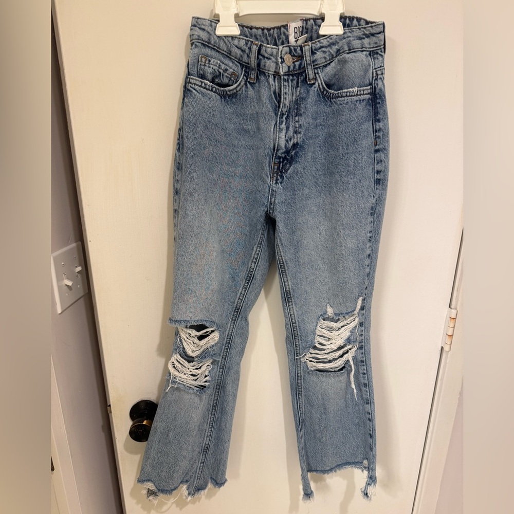 BDG Light Blue Distressed Straight Leg Jeans